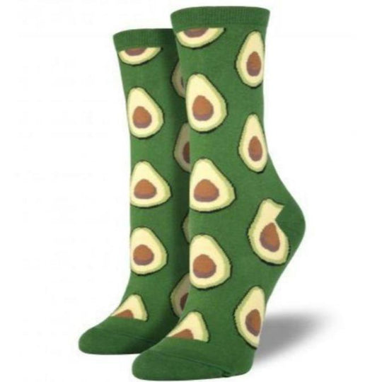 Green Avocado Socks Women's Crew Sock Green