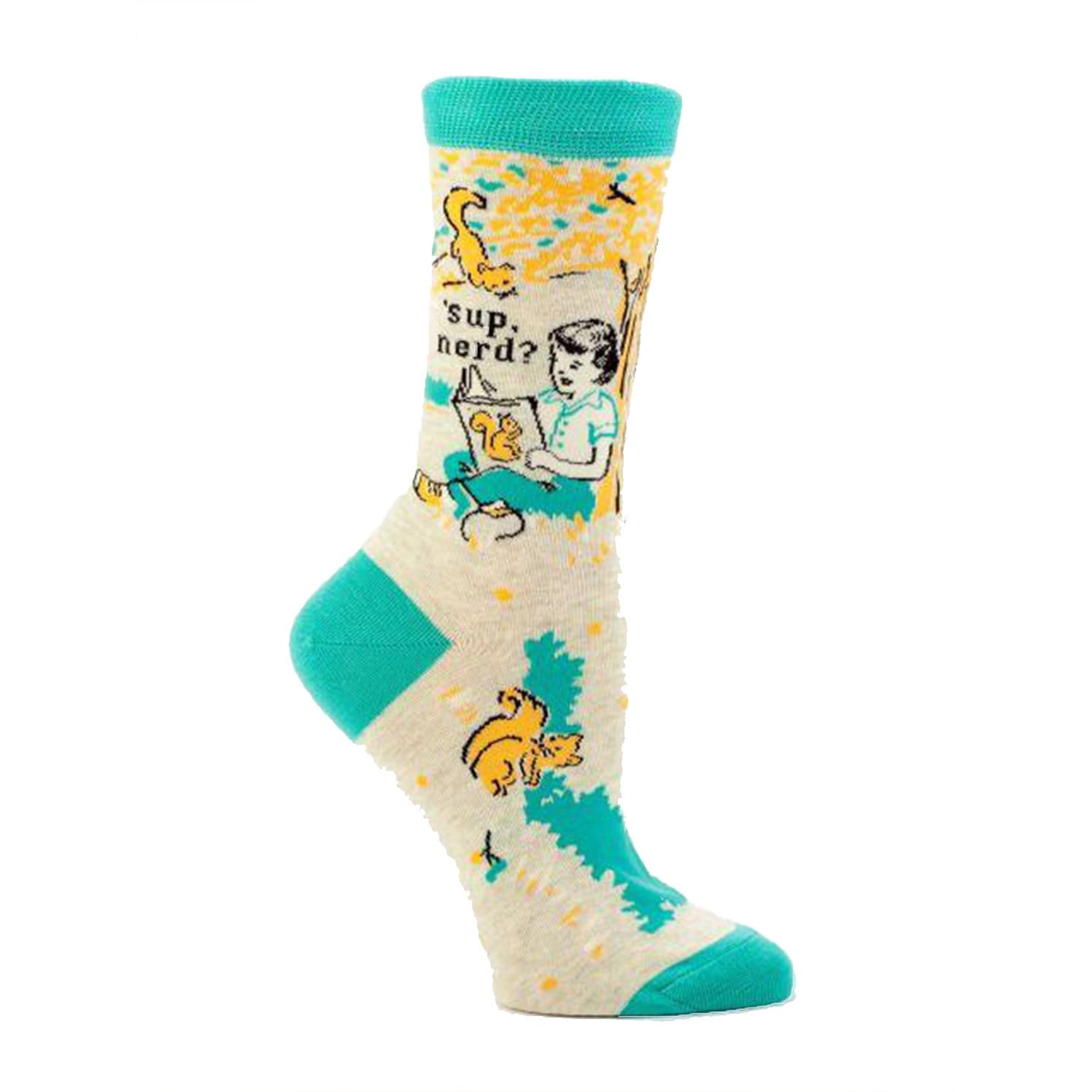 Sup Nerd Socks Women's Crew Sock tan