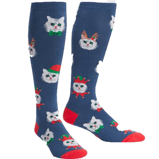 Santa Claws Women&#39;s Wide Calf Knee High Socks Blue