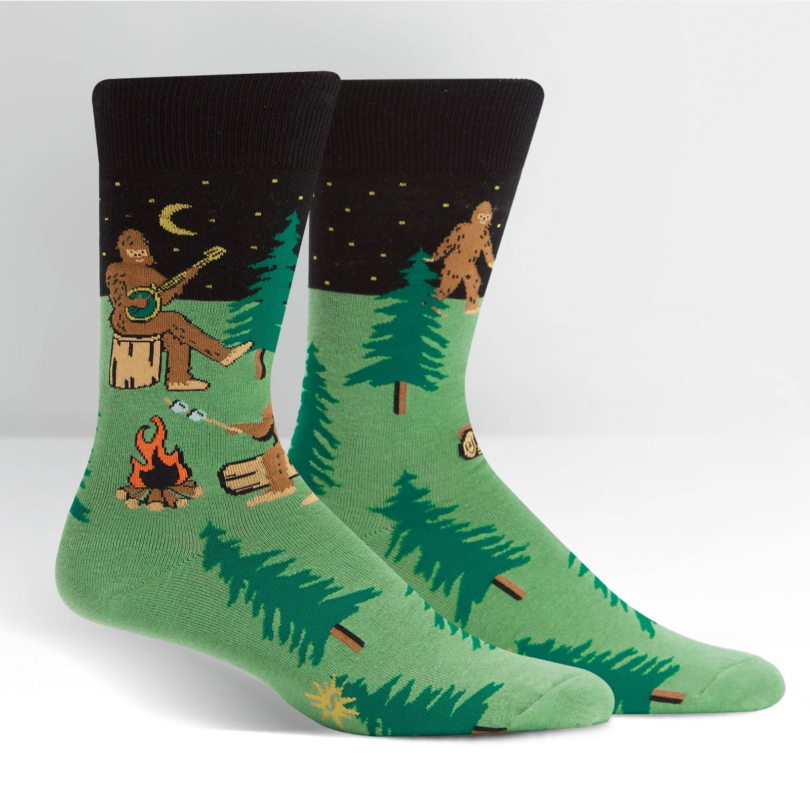Sasquatch Camp Out Socks Men’s Crew Sock