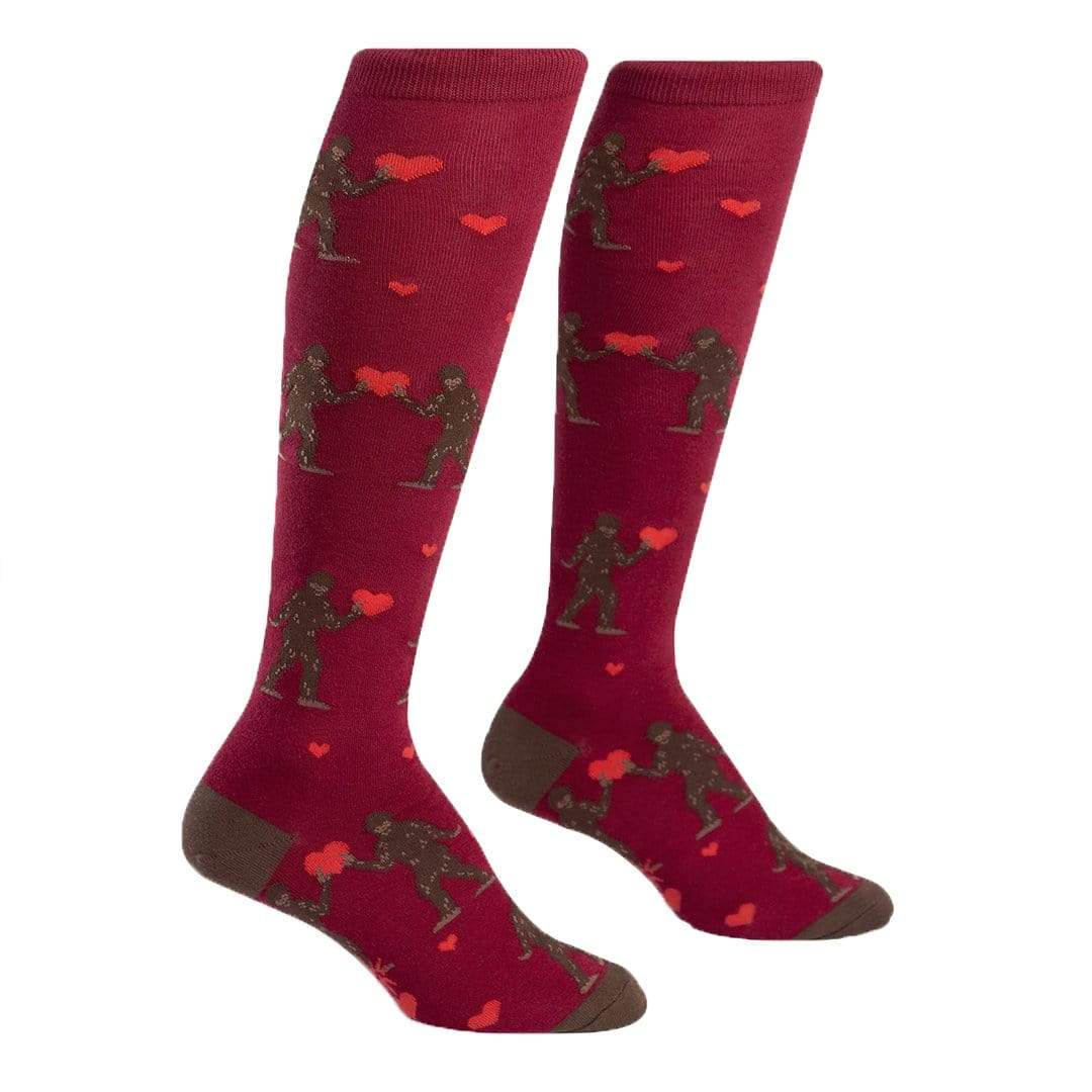 Sasquatch Love Socks Women&#39;s Knee High Sock Red