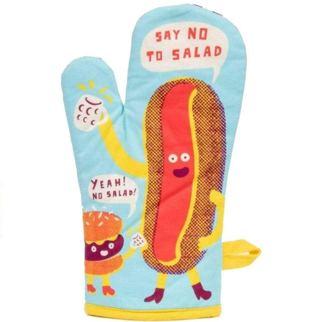 Say No To Salad Oven Mitt Blue / Red