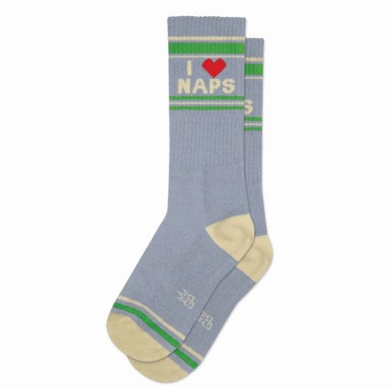 I Love Naps Unisex Crew Sock Blue