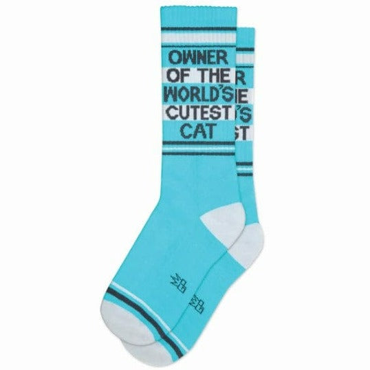 Owner Of The World's Cutest Cat Unisex Crew Socks Blue
