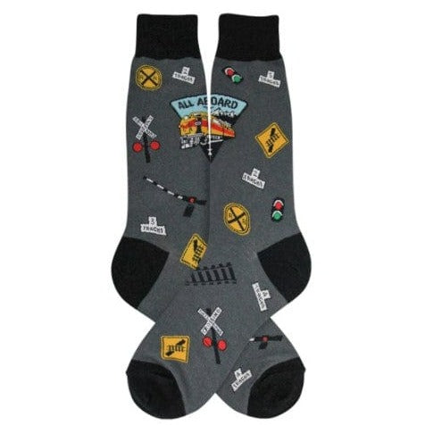Railroad Men's Crew Socks Grey