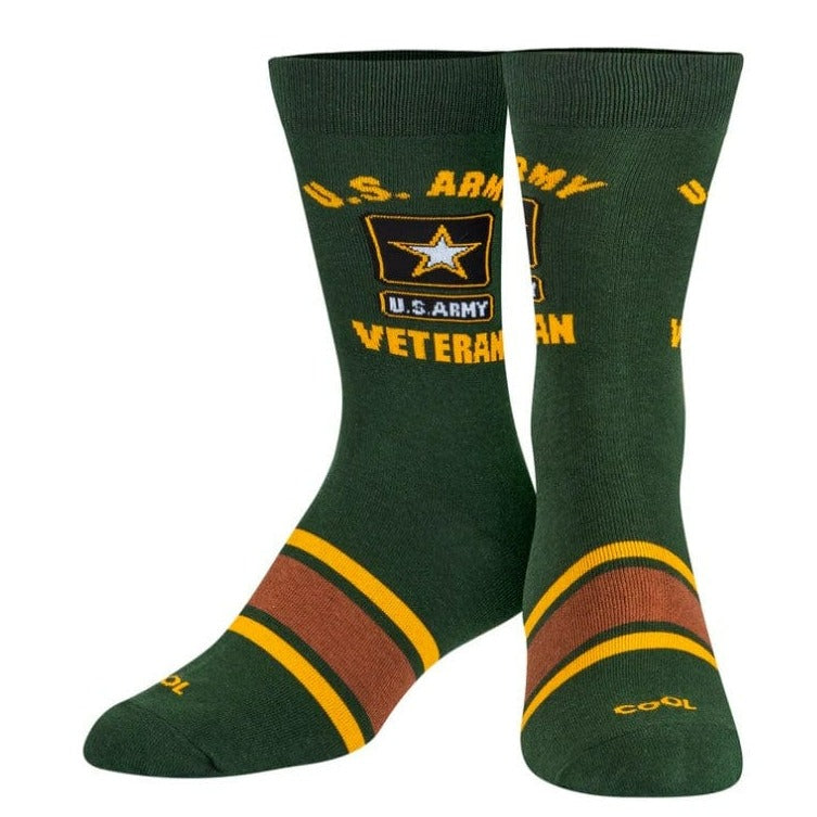 US Army Veteran Men's Crew Socks Green