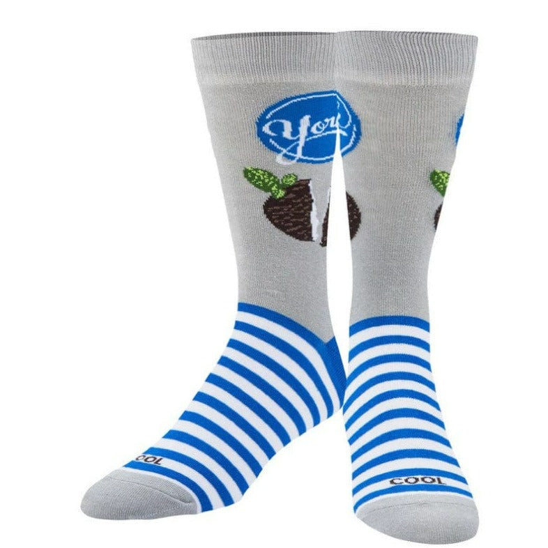 York Peppermint Patties Men's Crew Socks Grey