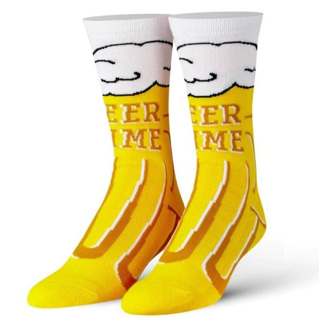 Beer Time Men&#39;s Crew Socks Yellow