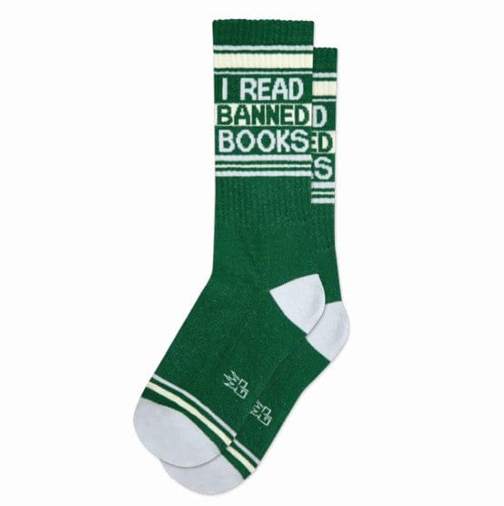 I Read Banned Books Unisex Crew Socks Green