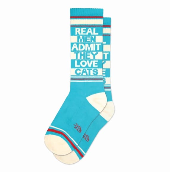 Real Men Admit They Love Cats Unisex Crew Socks Blue