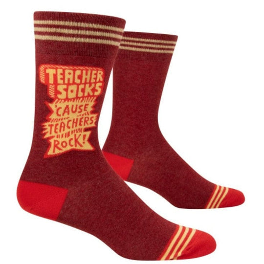 Teachers Rock Men's Crew Socks Red