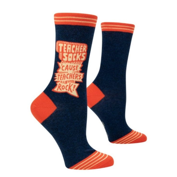 Teachers Rock Women's Crew Socks Blue