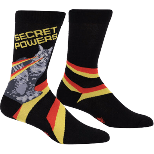 Secret Powers Men&#39;s Crew Socks Black