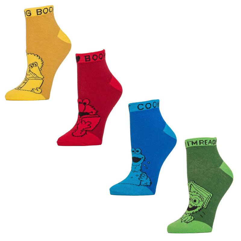 Sesame Street Ankle Socks 4 Pack - Rainbow - John's Crazy Socks