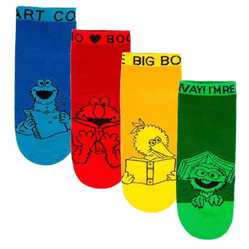 Sesame Street Ankle Socks 4 Pack - Rainbow - John's Crazy Socks