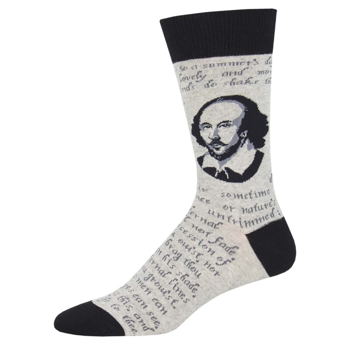 Shakespeare Sonnet Men's Crew Sock Grey