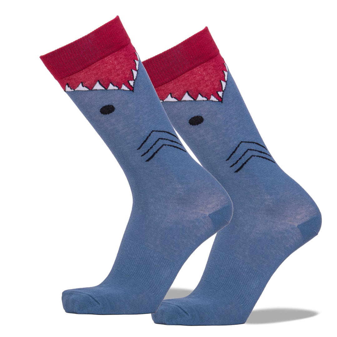 Shark Socks Men’s Crew Sock Shoe Size 6.5-12 / Blue