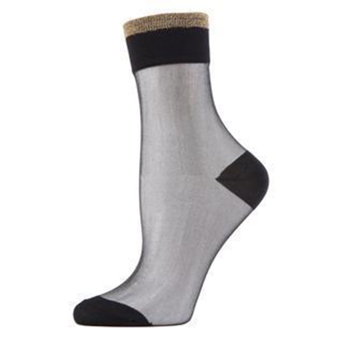 Sheer Cuff Ankle Socks Women's Sock black