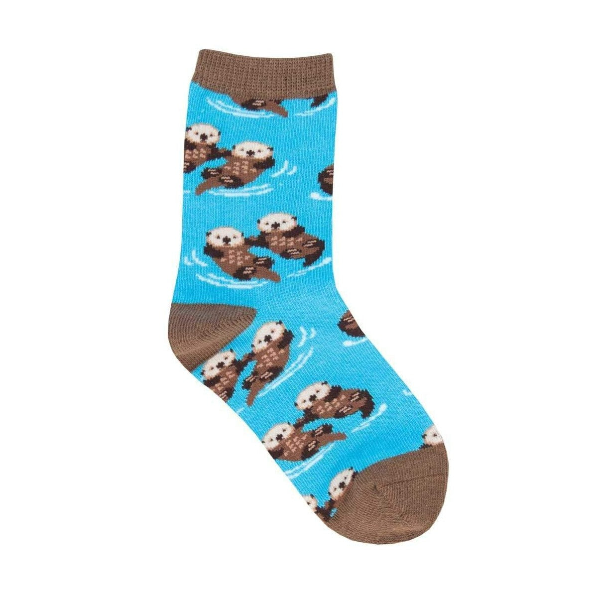 Significant Otter Socks Children&#39;s Crew Sock blue with Brown