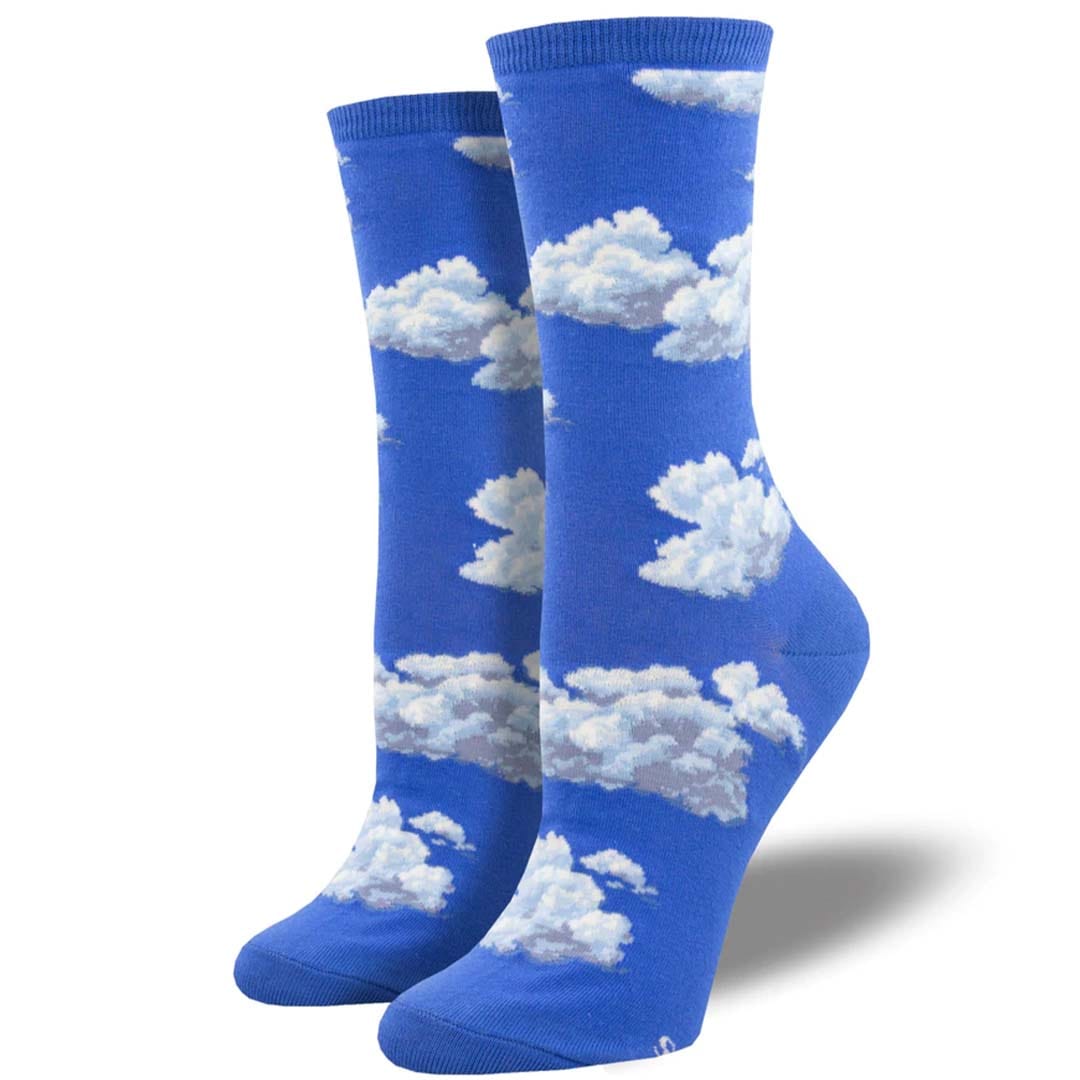 Slightly Cloudy Women&#39;s Crew Socks Blue