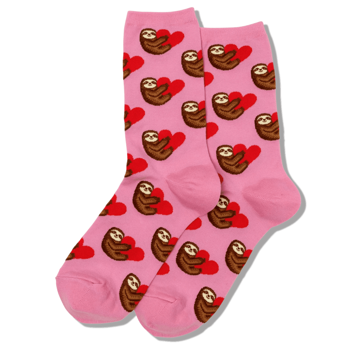 Pink Sloth Love Women&#39;s Crew Socks Pink