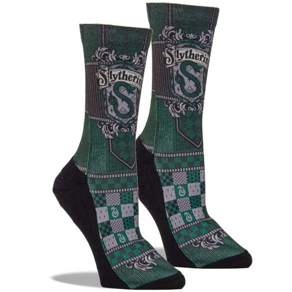 Slytherin Regal Banner Crew Sock Women&#39;s / Black and Green