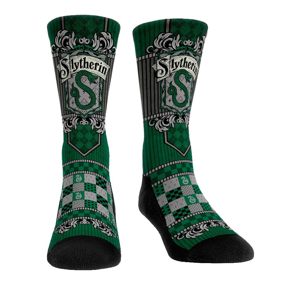 Slytherin Regal Banner Crew Sock Men's / Black and Green