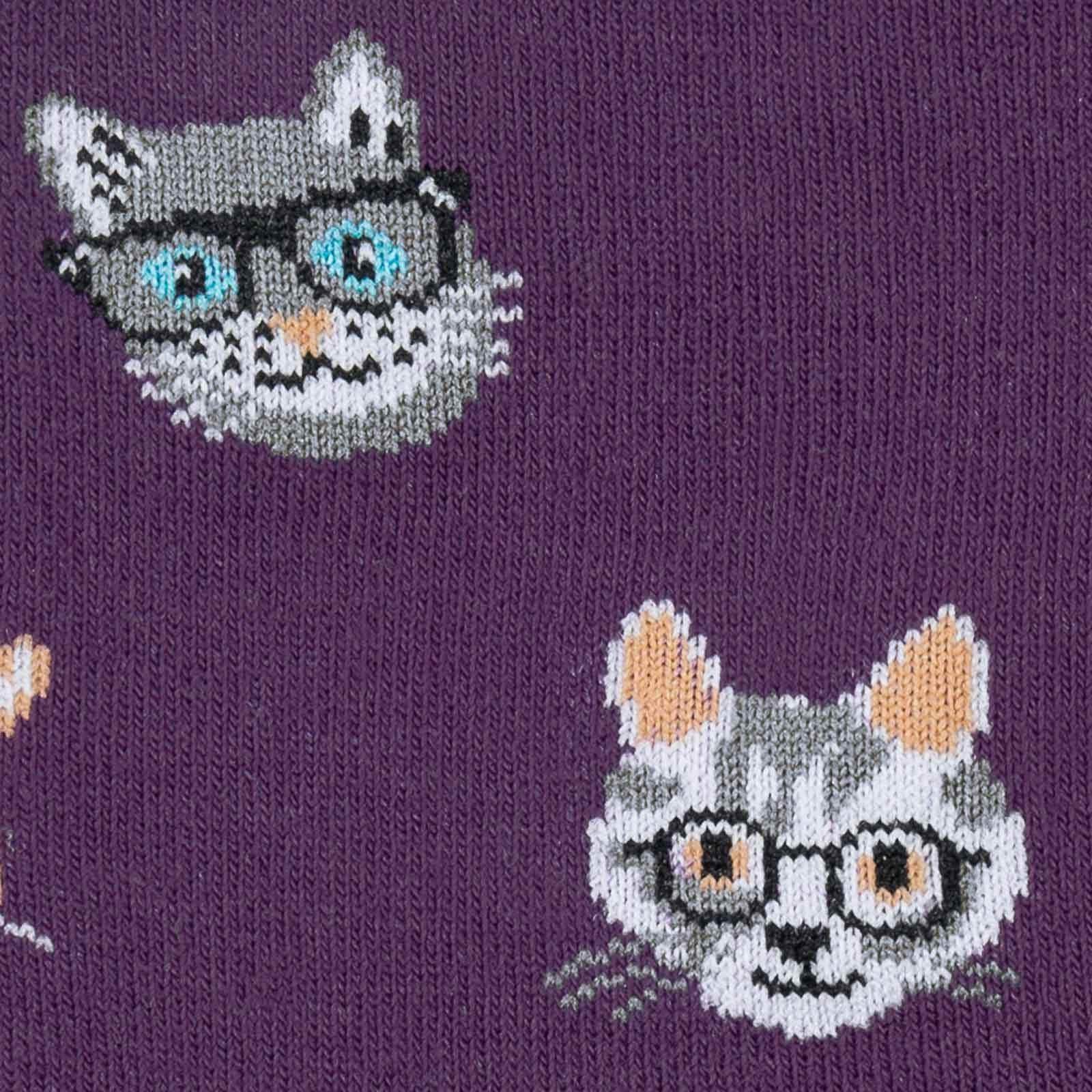 Smarty Cats Socks Women's Crew Sock Purple