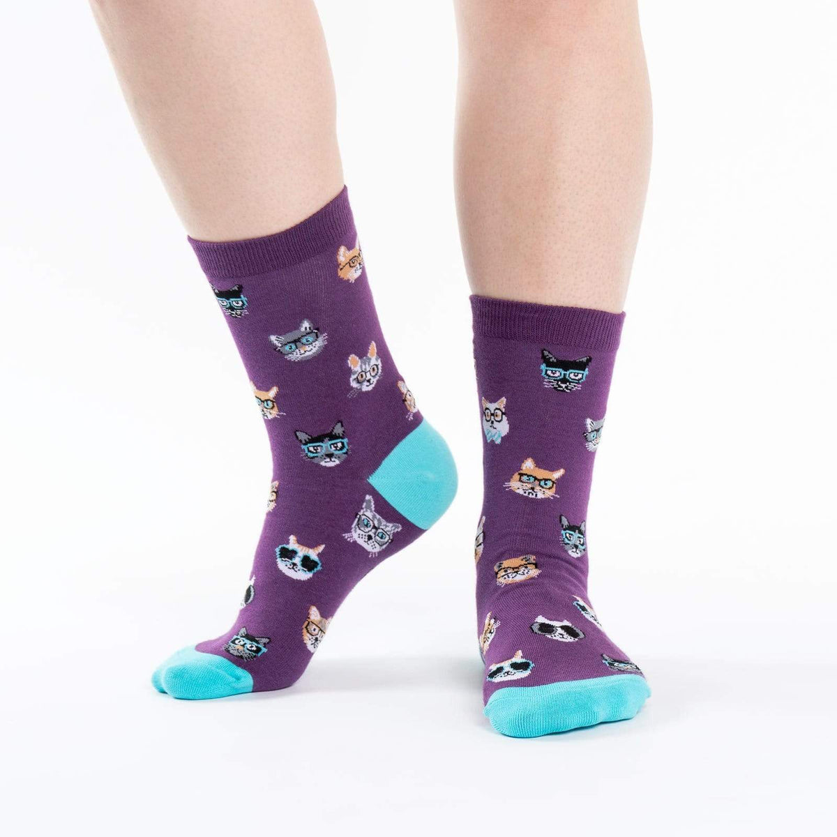 Smarty Cats Socks Women&#39;s Crew Sock Purple