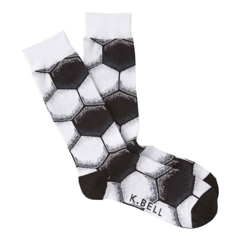Soccer Ball Socks Men’s Crew Sock White