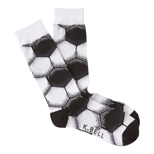 Soccer Ball Socks Men’s Crew Sock White