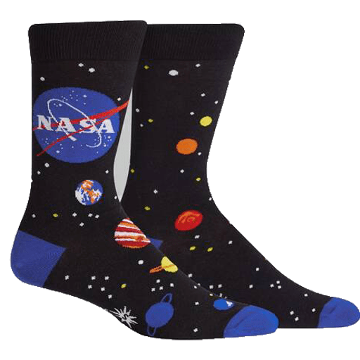 Solar System Men's Crew Socks Black