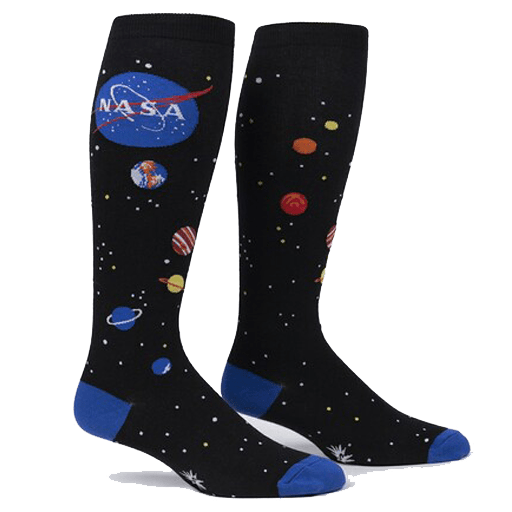 Solar System Women's Wide Calf Knee High Sock Black