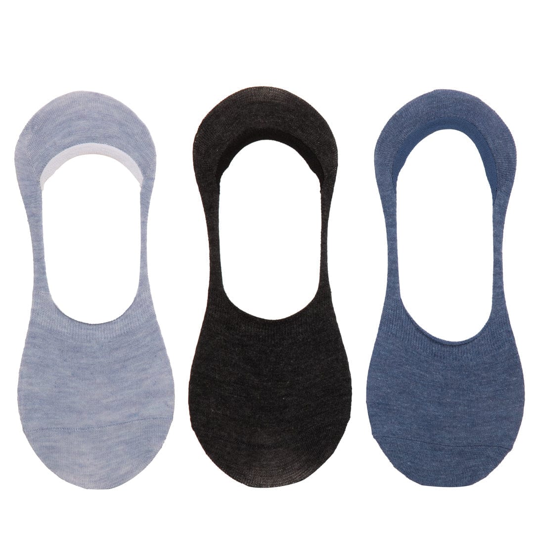 Blue Solids 3 Pack Liner Socks Blue / Blue / Grey
