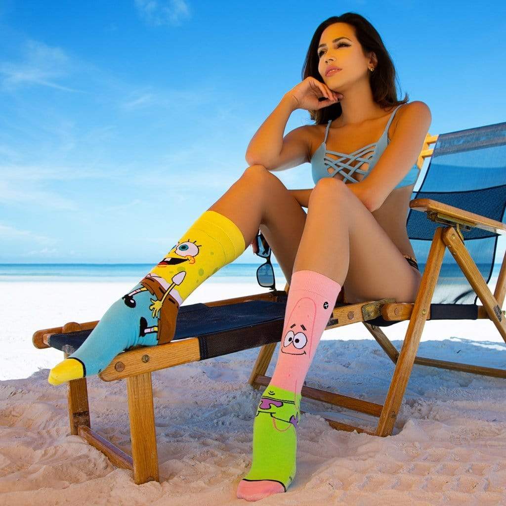 Spongebob & Patrick Crew Socks Multi / Mens Johns Crazy Socks