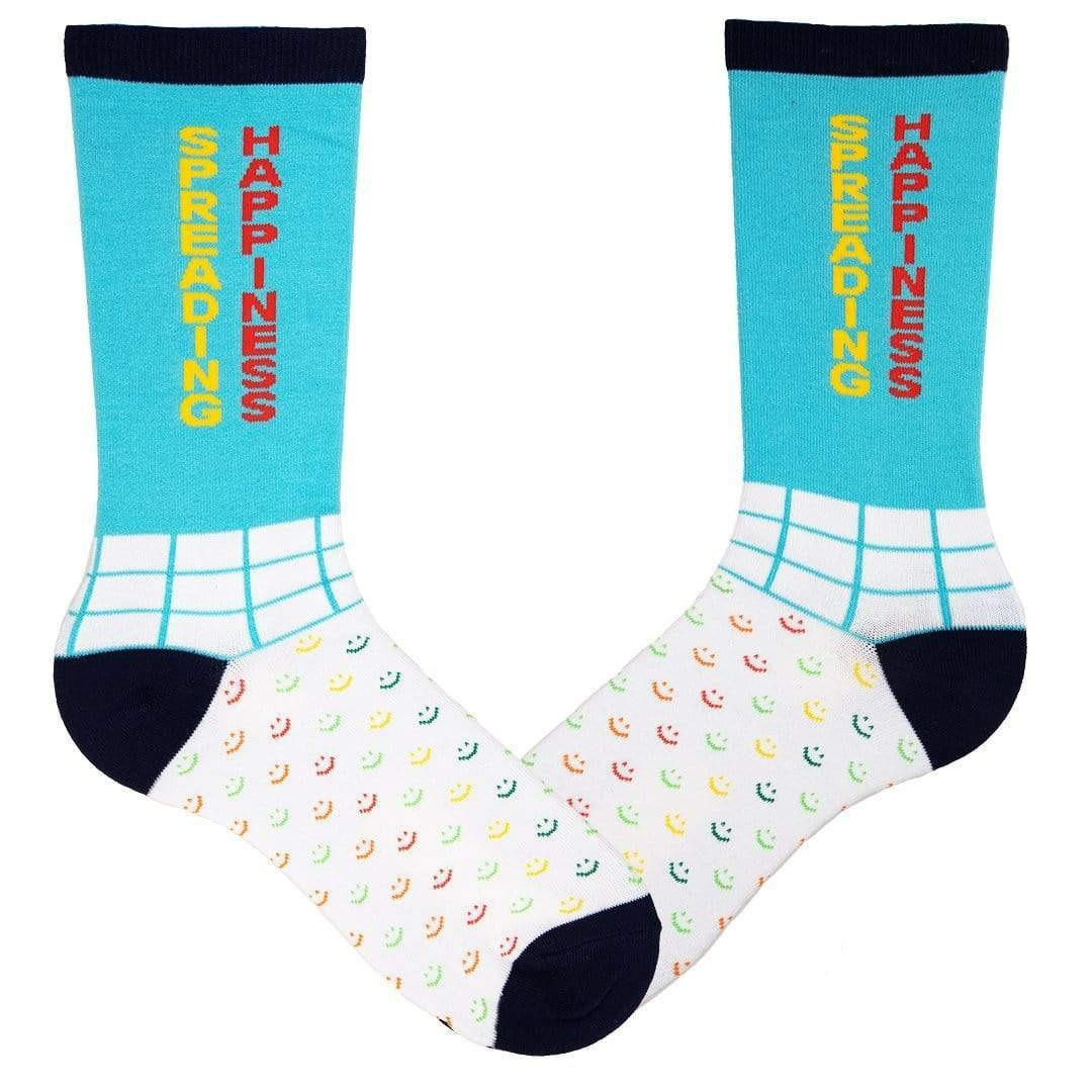 Johnism Spreading Happiness Socks Unisex Crew Sock Teal / Unisex