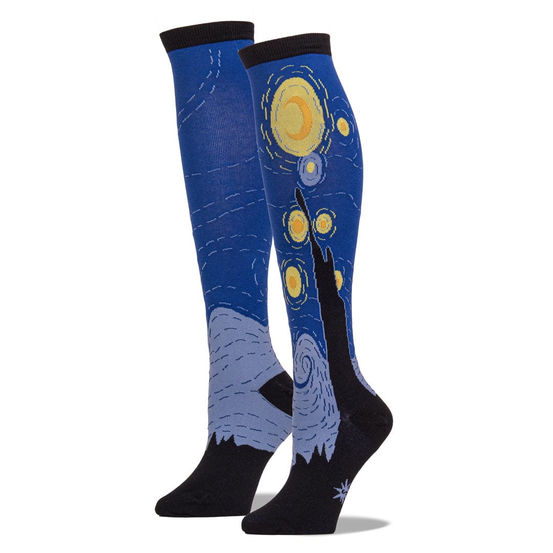 Starry Night Socks Women&#39;s Knee High Sock Blue