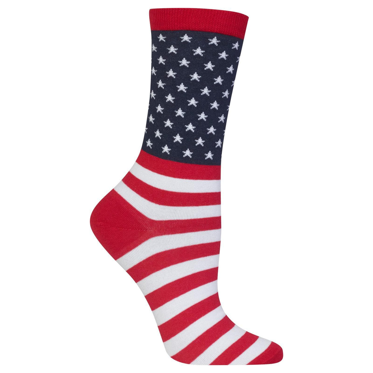 Starry Flag Socks Women&#39;s Crew Sock red