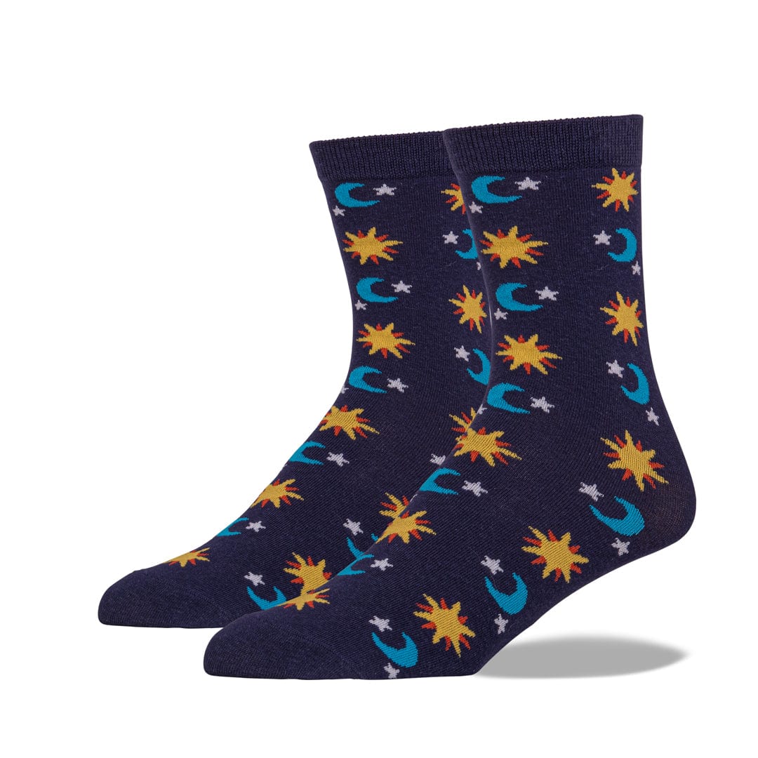 Stars and Moon Socks Navy / Women&#39;s