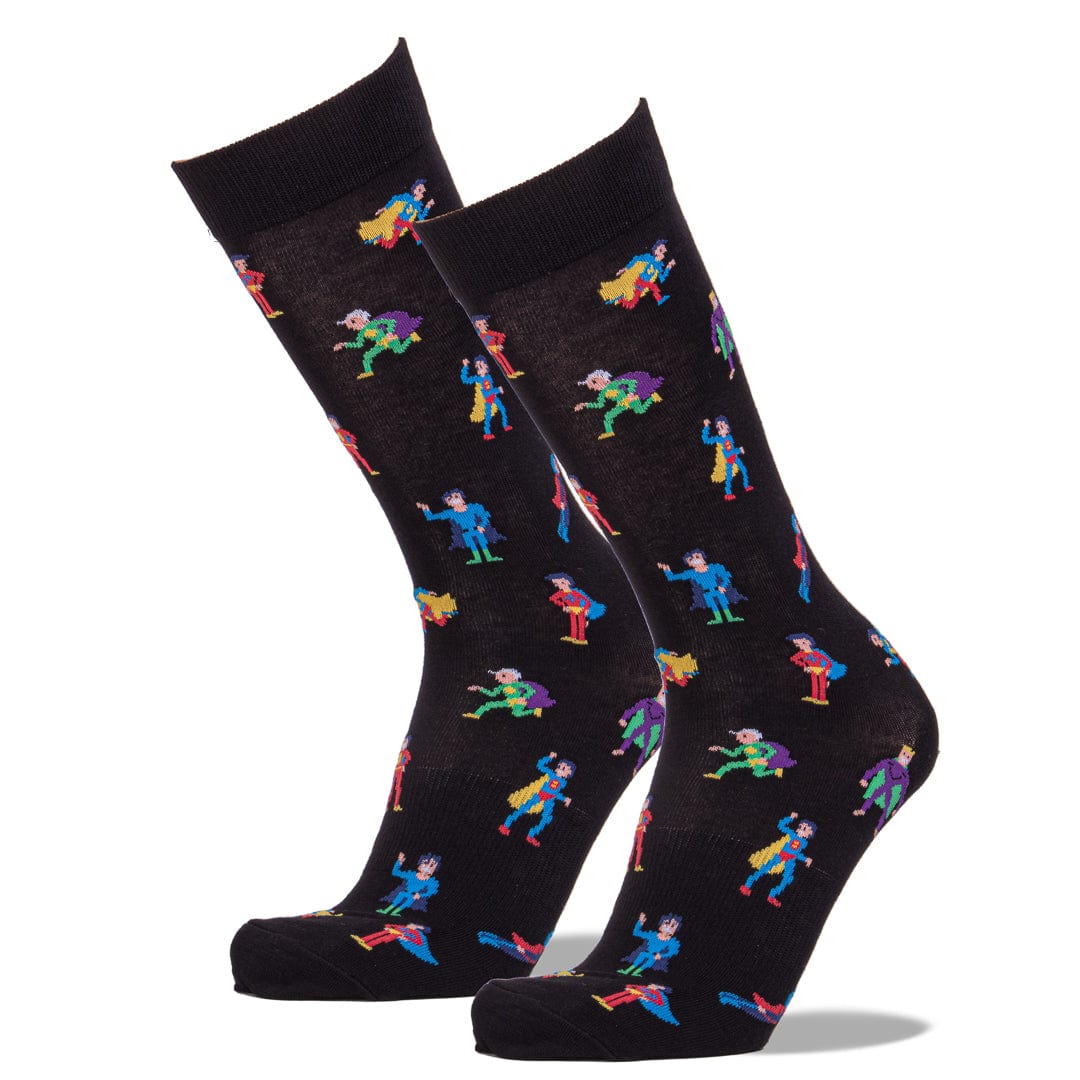 Super Hero Men’s Crew Sock Black