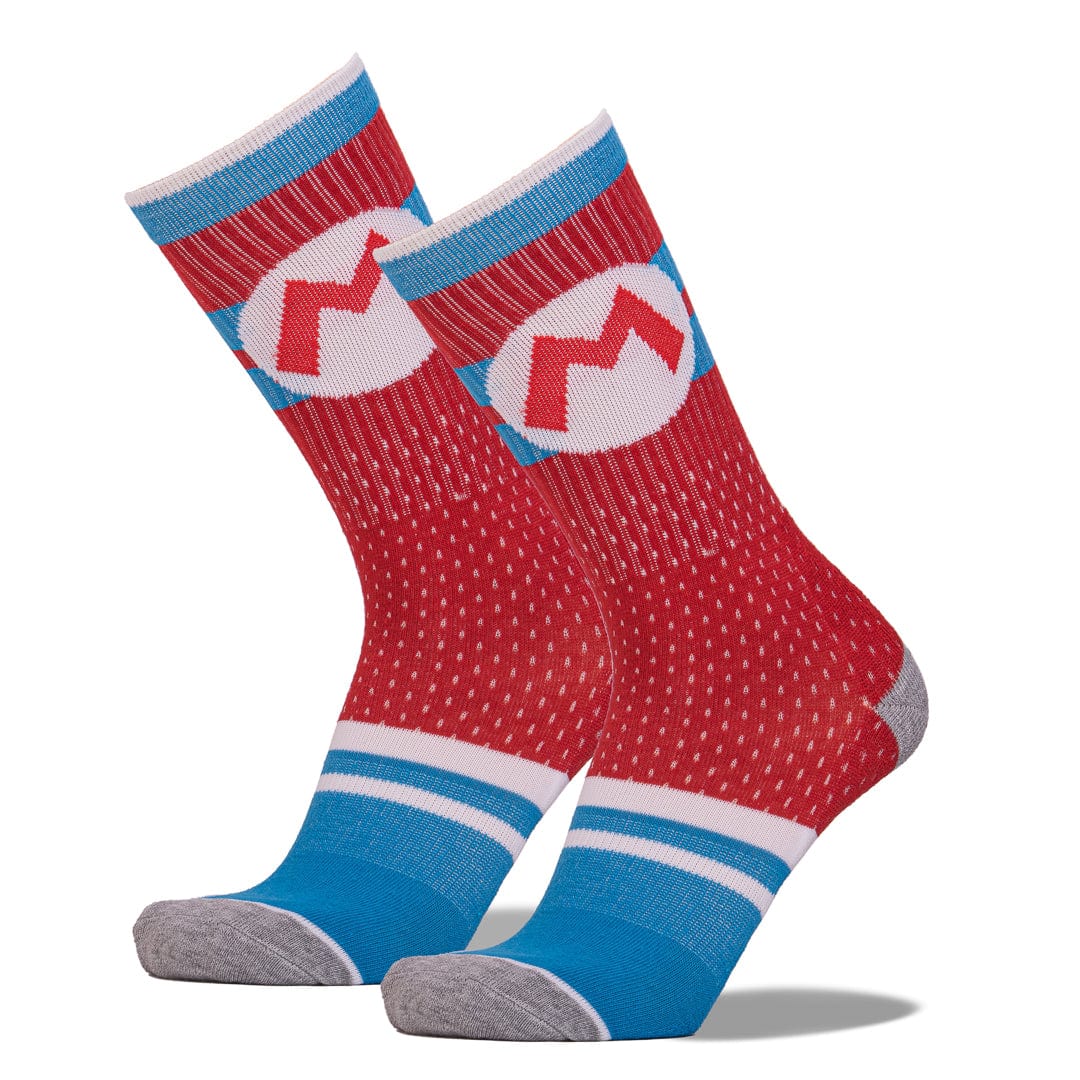 Super Mario Mesh Athletic Crew Sock Red