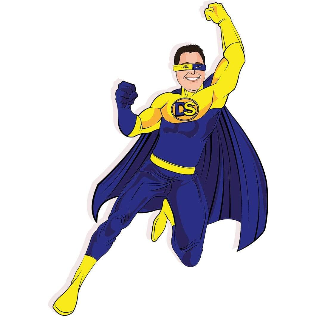 Down Syndrome Superhero Sticker Blue / Yellow
