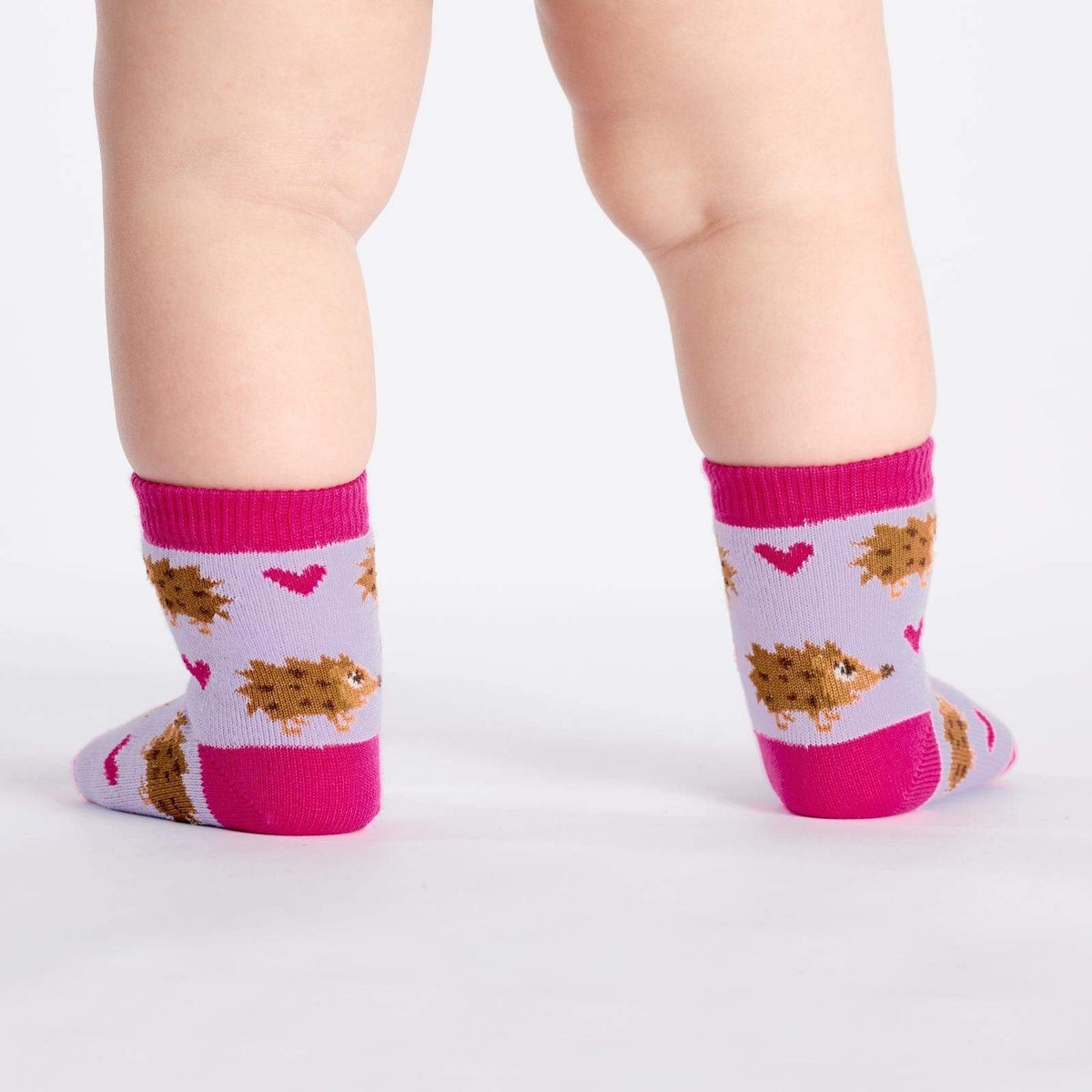 Hedgehog Heaven Toddler Crew Socks Purple