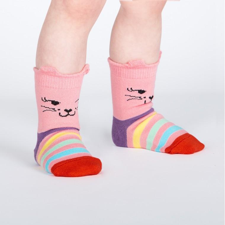 Paws-itively Crew Socks for Toddlers Age 1-2 Pink