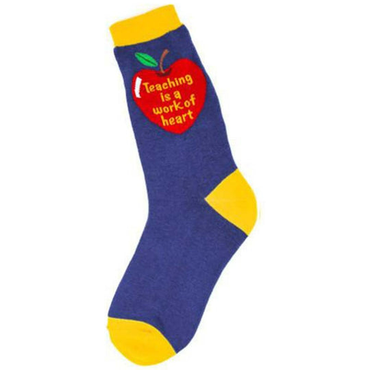 Teaching Heart Socks Women's Crew Sock blue