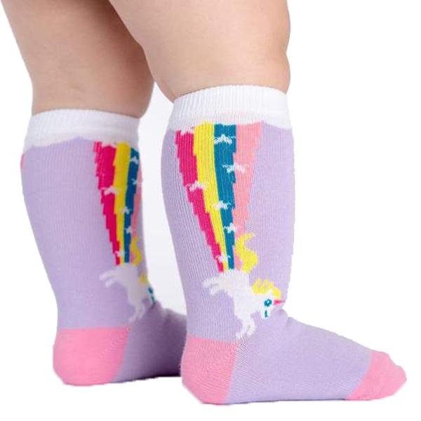 Rainbow Blast Toddler Knee High Socks Purple