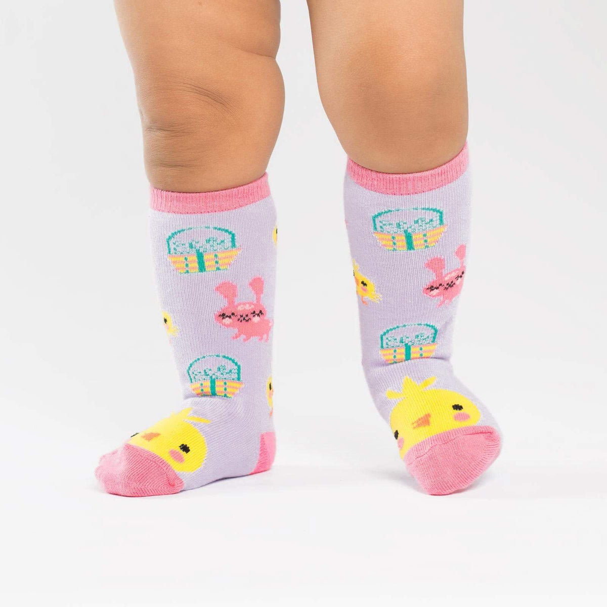 Hoppy Easter Toddler Knee High Socks Purple