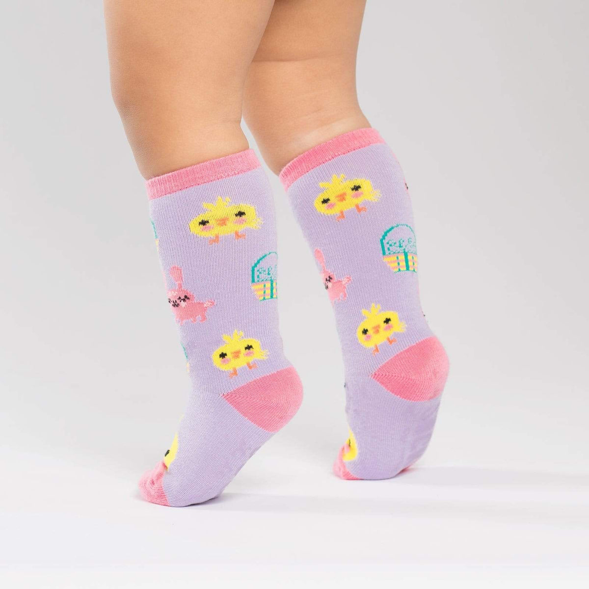 Hoppy Easter Toddler Knee High Socks Purple