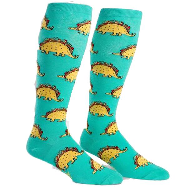 Taco-Saurus Women's Wide Calf Knee High Sock Wide Calf / Teal