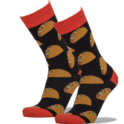 Taco Socks - Black / King Shoe Size 12-15 - John's Crazy Socks